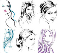 Hand-painted women vector material