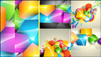 Gorgeous color cube background vector material