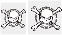 Skull stamp vector material