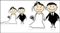 Comic style wedding elements 05 - vector