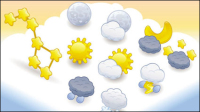 Cartoon weather icon 04 - Vector