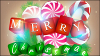 A gorgeous Christmas elements background 01 - vector material