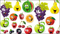 Cartoon fruit expression - vector material