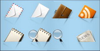 Aviation envelope, brush, documents, newspapers, png icons
