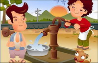 iClickart Cartoon Family illustrator vector material -3