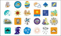 Weather cartoon series vector material