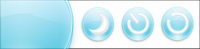 Round series of transparent crystal blue PNG icon
