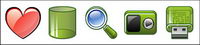 Green crystal computer cartoon style icon transparent png