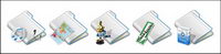 Layered series of computer folder icon png