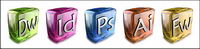 Cool adboe cs3 series of three-dimensional icon png