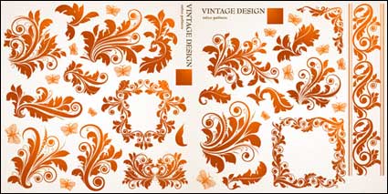 Beautiful butterfly pattern vector material of European