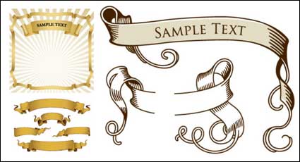 Material retro ribbon banner vector