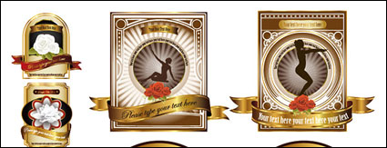 Continental rose gold label vector material