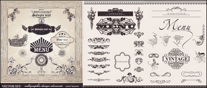 European decorative lace pattern vector material