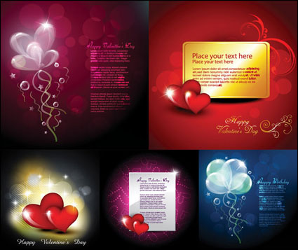 Romantic love eCards element vector material