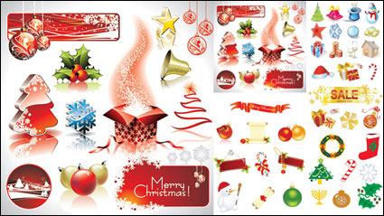 Christmas decorative elements vector