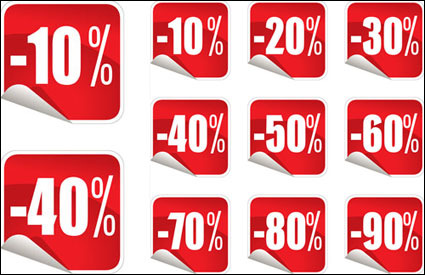 Sale stickers icon vector