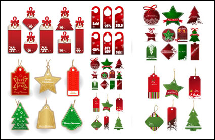 Christmas sales of discount label vector