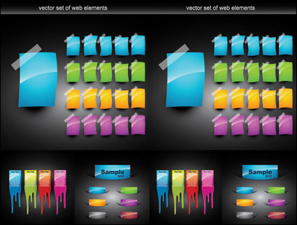 Web Design colorful decorative elements vector