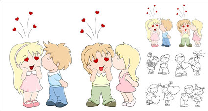 Lovely children vector material