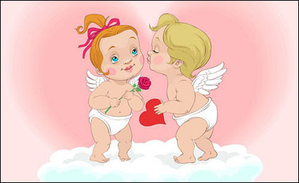 Cute little angel vector material