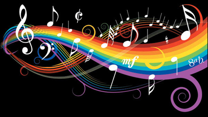 Theme music notes vector material -1