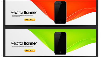 Mobile banner design trend pattern vector material -2