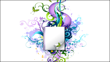 Fashion pattern Notepad vector material -3