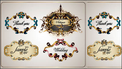 Ribbon theme label vector -3