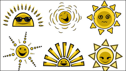 Cartoon sun image 01 - vector
