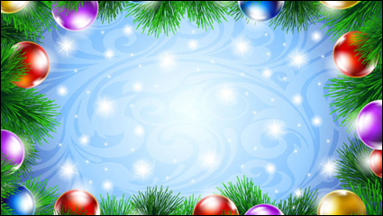 Beautiful Christmas decoration background 04 - vector