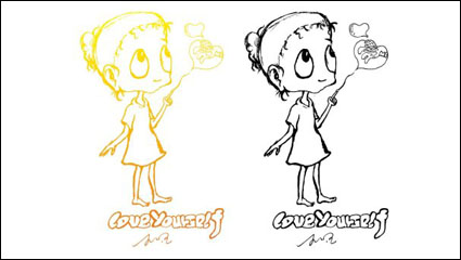 Hand-drawn cartoon characters vector material