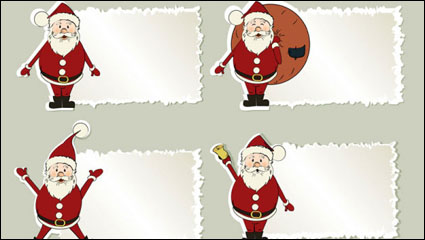 Cartoon Santa Claus label 01 - vector