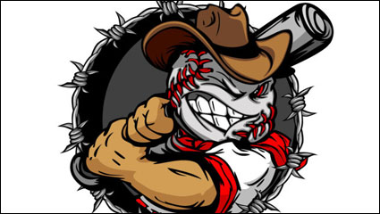 Cartoon Baseball figures 02 - vector material