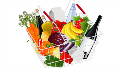 Cartoon basket 01 - vector material