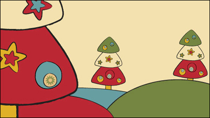 Cartoon Christmas pattern background 03 - vector material