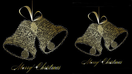 The exquisite Christmas bells background 04 - vector material