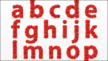 Flower font design 03 - vector material