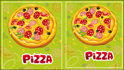 Cartoon pizza 01 - vector material