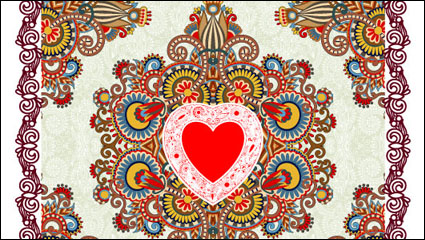 Heart-shaped Valentine card 01 - vector material