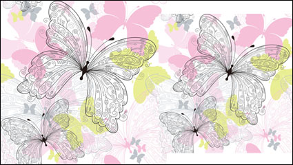 Beautiful butterfly pattern 02 - vector material
