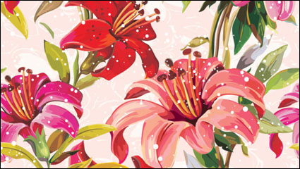 Flowers background 05 - vector material