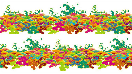 Xiangyun the seawater ancient patterns vector material