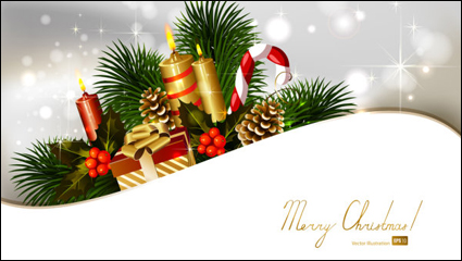 Christmas decoration background 02 - vector material