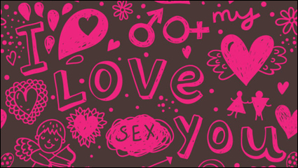 Valentine hearts background 02 - vector material