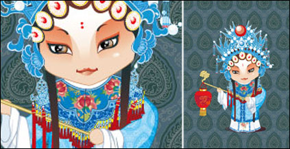 Peking Opera characters (odalisque image) vector material
