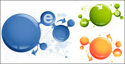 Arrows, grid, map of the world