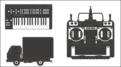 Trucks, video recorders, organ vector material