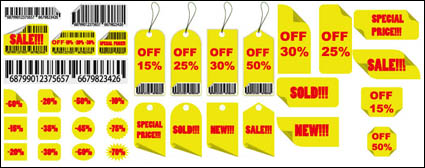 Yellow Sale Tag Vector material