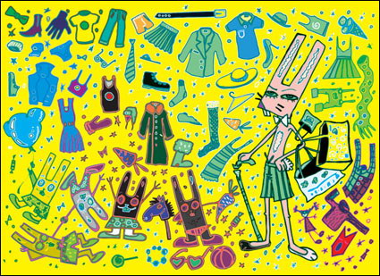 Tie, shoes, belts, high heels, coat hangers